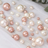 Assorted Rose Gold & Off White Lustrous Faux Pearl Beads