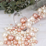 Assorted Rose Gold & Off White Beads Vase Fillers