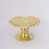 Gold Mirror Finish Mini Cake Stands w/ Beaded Rim