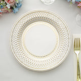 Gold and White Vintage Porcelain Style Disposable Plates