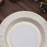 Gold/White Heavy Duty Paper Salad Plates