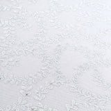Create Unforgettable Events with the Silver Sequin Leaf Embroidered Tulle Round Tablecloth